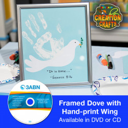 Framed Dove with Hand-print Wing