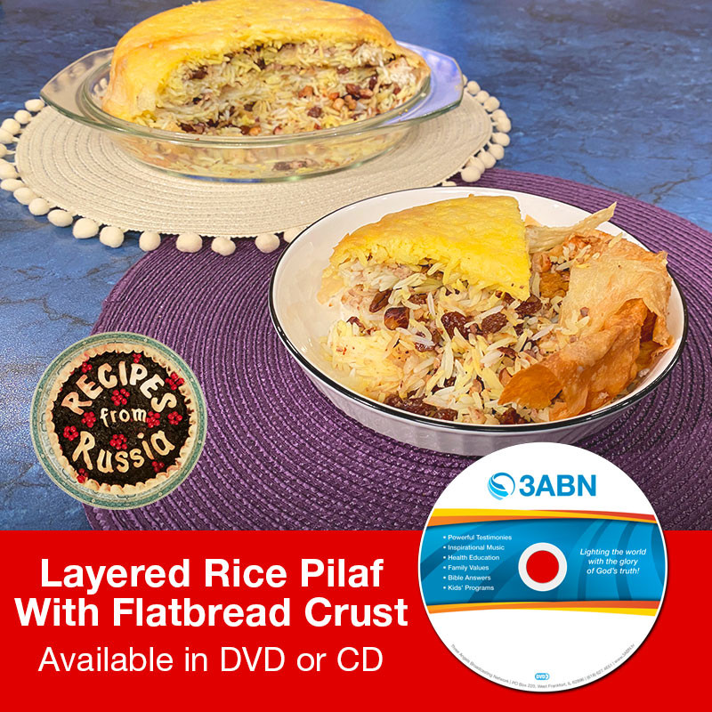 Layered Rice Pilaf with Flatbread Crust Layered Rice Pilaf with Flatbread Crust