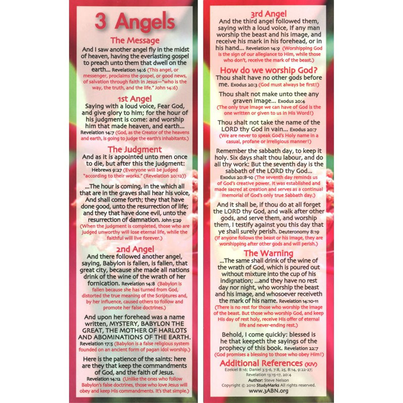 3 Angels - 3ABN Study Mark Pack 3 Angels - 3ABN Study Mark Pack